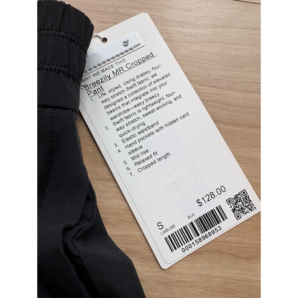Lululemon Breezily Mid-Rise Cropped Pant Black NWT Wide Leg Size S Athleisure - Picture 3 of 9
